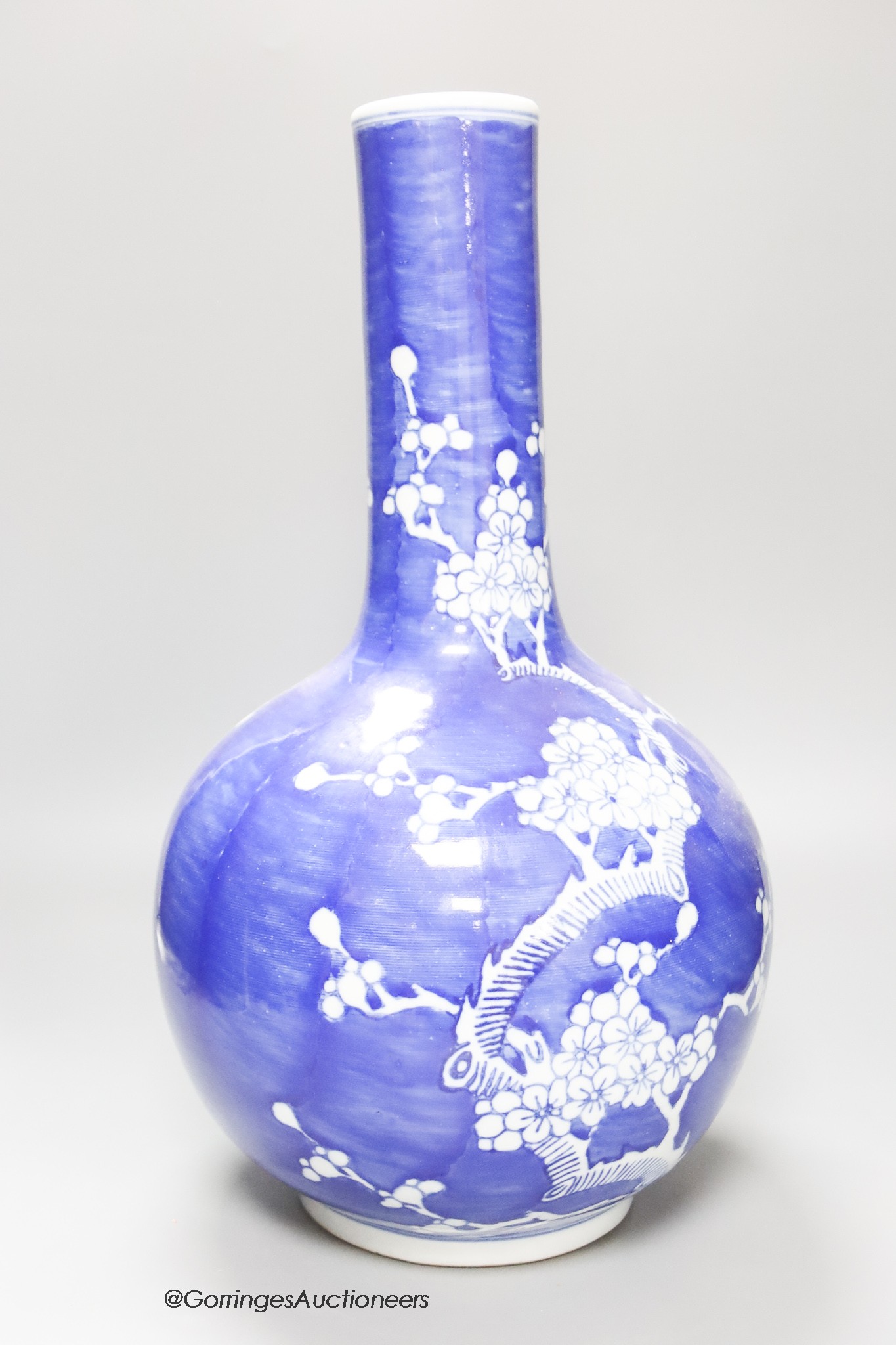 A reproduction Chinese prunus bottle vase, height 44cm